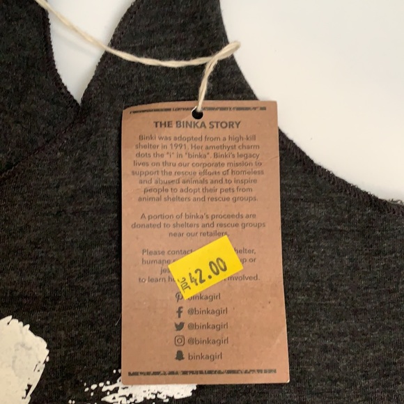 BRAND NEW Binka Racerback tank, smokey grey, Size XS - Picture 3 of 4